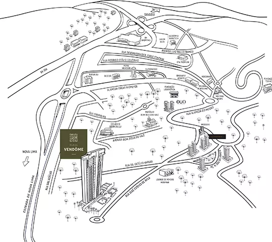 Mapa do Reserva Jardins